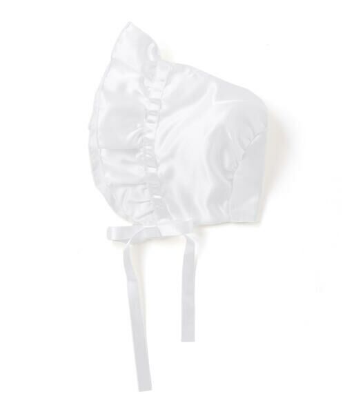 fillot de bebe reduction/フィヨ デュ ベベ ルダクティオン 【日本製】サテン ベビーフード(42~46cm) ホワイト ワンサイズ fillot de bebe reduction/フィヨ デュ ベベ ルダクティオン 【日本製】サテン ベビーフード(42~46cm) ホワイト ワンサイズ