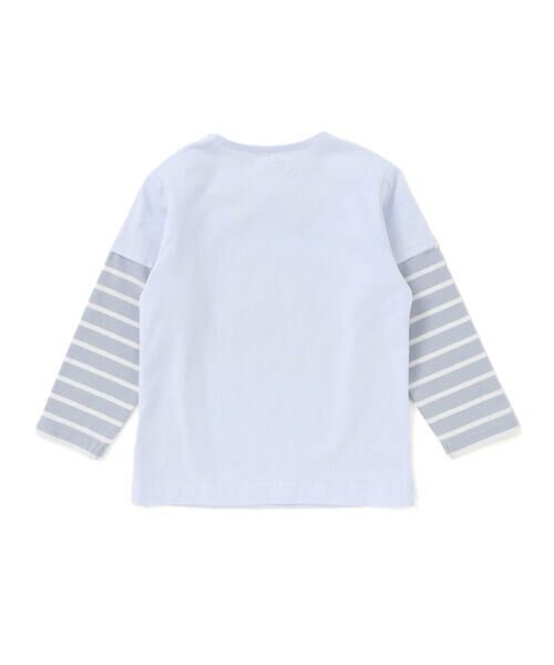 fillot de bebe reduction / フィヨ デュ ベベ ルダクティオン ベビー・キッズウエア | 【お揃い】ボーダー袖切り替え汽車プリント長袖Tシャツ(70~90cm) | 詳細5