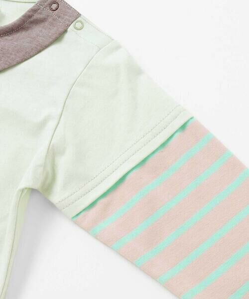 fillot de bebe reduction / フィヨ デュ ベベ ルダクティオン ベビー・キッズウエア | 【お揃い】ボーダー袖切り替え汽車プリント長袖Tシャツ(70~90cm) | 詳細11