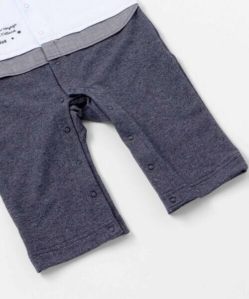 fillot de bebe reduction / フィヨ デュ ベベ ルダクティオン ロンパース | 【お揃い】ボーダー袖切り替え長袖カバーオール(70~80cm) | 詳細10