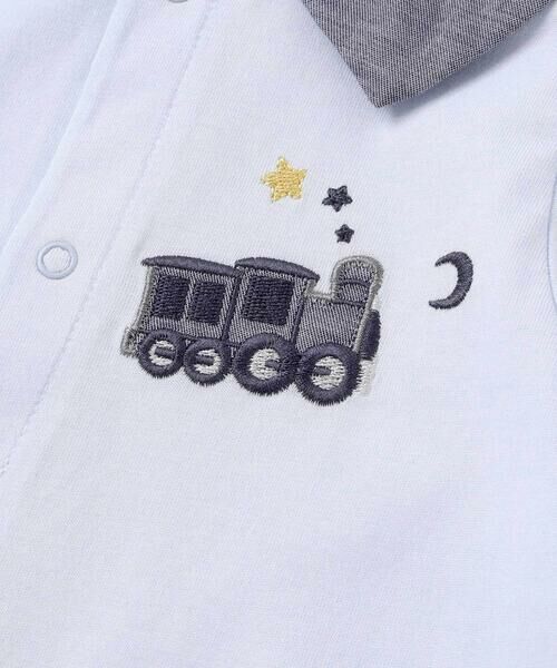 fillot de bebe reduction / フィヨ デュ ベベ ルダクティオン ロンパース | 【お揃い】ボーダー袖切り替え長袖カバーオール(70~80cm) | 詳細6