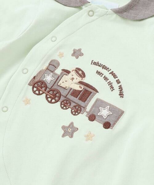 fillot de bebe reduction / フィヨ デュ ベベ ルダクティオン ロンパース | 【お揃い】天竺汽車パッチ長袖2WAYオール(50~75cm) | 詳細6
