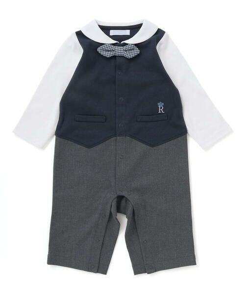 fillot de bebe reduction/フィヨ デュ ベベ ルダクティオン 【お揃い】ベスト重ね着風カバーオール(70~80cm) ネイビー 70cm fillot de bebe reduction/フィヨ デュ ベベ ルダクティオン 【お揃い】ベスト重ね着風カバーオール(70~80cm) ネイビー 70cm
