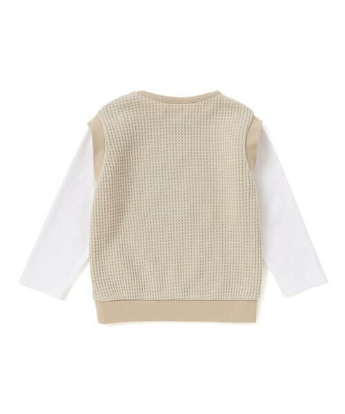 fillot de bebe reduction / フィヨ デュ ベベ ルダクティオン ベビー・キッズウエア | 【お揃い】ワッフル重ね着風星パッチワークトレーナー(70~90cm) | 詳細4