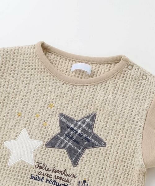 fillot de bebe reduction / フィヨ デュ ベベ ルダクティオン ベビー・キッズウエア | 【お揃い】ワッフル重ね着風星パッチワークトレーナー(70~90cm) | 詳細5