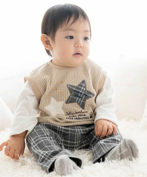 fillot de bebe reduction / フィヨ デュ ベベ ルダクティオン ベビー・キッズウエア | チェック柄ジャガードロングパンツ(70~90cm) | 詳細2