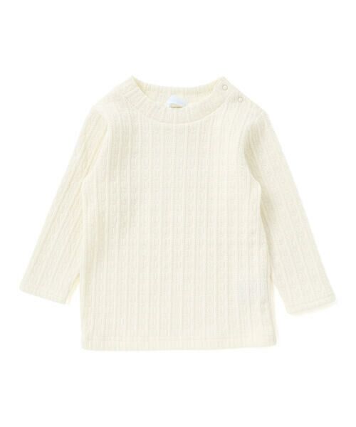 fillot de bebe reduction/フィヨ デュ ベベ ルダクティオン ケーブルニットTシャツ(70~90cm) オフホワイト M(80-90cm) fillot de bebe reduction/フィヨ デュ ベベ ルダクティオン ケーブルニットTシャツ(70~90cm) オフホワイト M(80-90cm)