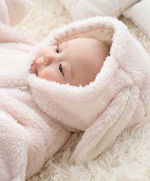 fillot de bebe reduction / フィヨ デュ ベベ ルダクティオン ロンパース | 【お揃い】モコモコミミ付フリースバギーオール(60~80cm) | 詳細5