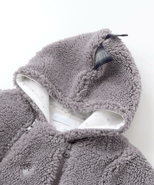fillot de bebe reduction / フィヨ デュ ベベ ルダクティオン ロンパース | 【お揃い】モコモコミミ付フリースバギーオール(60~80cm) | 詳細12