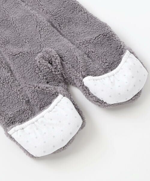 fillot de bebe reduction / フィヨ デュ ベベ ルダクティオン ロンパース | 【お揃い】モコモコミミ付フリースバギーオール(60~80cm) | 詳細18