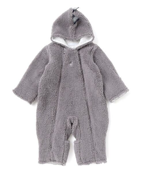 fillot de bebe reduction/フィヨ デュ ベベ ルダクティオン 【お揃い】モコモコミミ付フリースバギーオール(60~80cm) グレー ワンサイズ