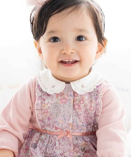 fillot de bebe reduction / フィヨ デュ ベベ ルダクティオン ロンパース | 【お揃い】リバティタナローン(Patchwork Classics)エプロン付きカバーオール(70~80cm) | 詳細3