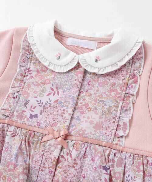 fillot de bebe reduction / フィヨ デュ ベベ ルダクティオン ロンパース | 【お揃い】リバティタナローン(Patchwork Classics)エプロン付きカバーオール(70~80cm) | 詳細6