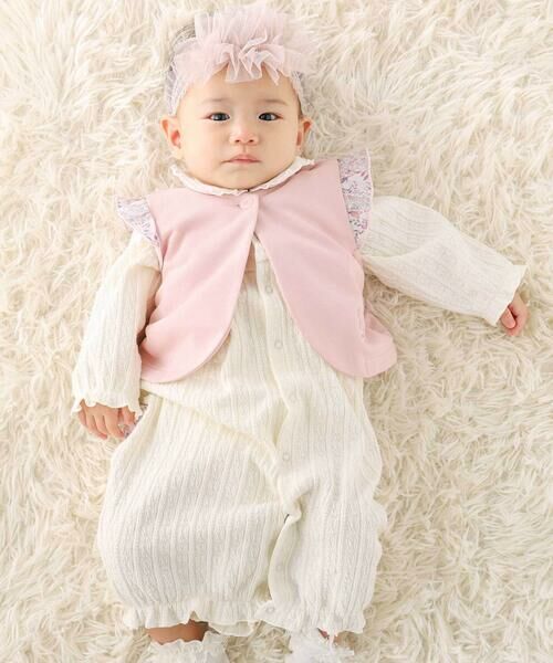 fillot de bebe reduction / フィヨ デュ ベベ ルダクティオン ロンパース | 【お揃い】リバティタナローン(Patchwork Classics)ベスト付き2WAYオール(50~75cm) | 詳細1