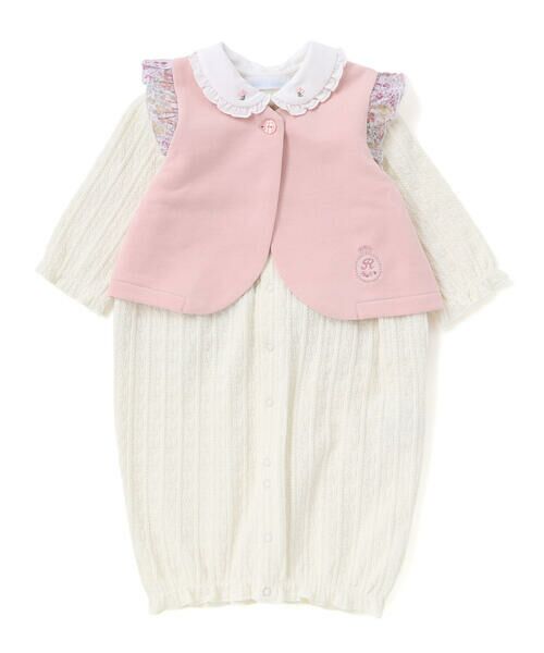 fillot de bebe reduction / フィヨ デュ ベベ ルダクティオン ロンパース | 【お揃い】リバティタナローン(Patchwork Classics)ベスト付き2WAYオール(50~75cm) | 詳細3