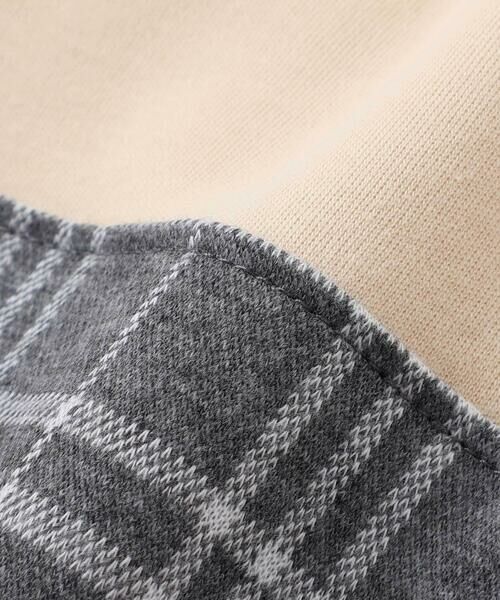 fillot de bebe reduction / フィヨ デュ ベベ ルダクティオン ロンパース | 【お揃い】重ね着風チェック柄ジャガード星パッチワークカバーオール(70~80cm) | 詳細13