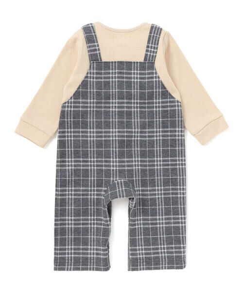 fillot de bebe reduction / フィヨ デュ ベベ ルダクティオン ロンパース | 【お揃い】重ね着風チェック柄ジャガード星パッチワークカバーオール(70~80cm) | 詳細5