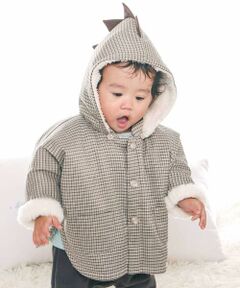 fillot de bebe reduction / フィヨ デュ ベベ ルダクティオン ベビー・キッズウエア | チェック恐竜フードマント(70~90cm)