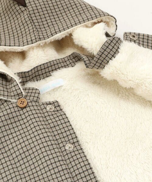 fillot de bebe reduction / フィヨ デュ ベベ ルダクティオン ベビー・キッズウエア | チェック恐竜フードマント(70~90cm) | 詳細9
