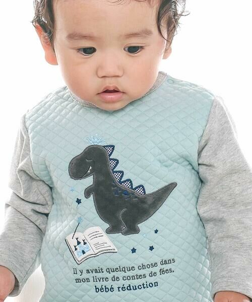 fillot de bebe reduction / フィヨ デュ ベベ ルダクティオン ベビー・キッズウエア | 【お揃い】キルト恐竜パッチ切り替えトレーナー(70~90cm) | 詳細2