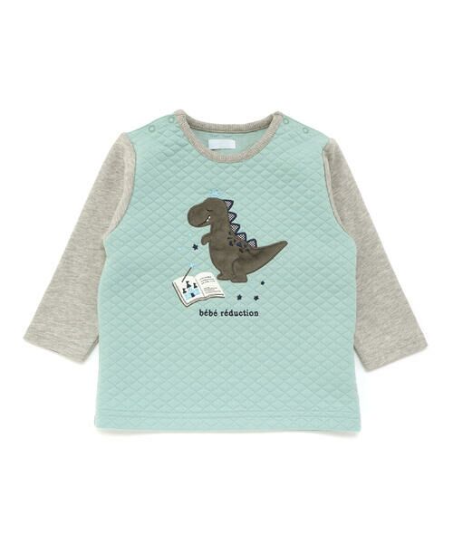 fillot de bebe reduction / フィヨ デュ ベベ ルダクティオン ベビー・キッズウエア | 【お揃い】キルト恐竜パッチ切り替えトレーナー(70~90cm) | 詳細4