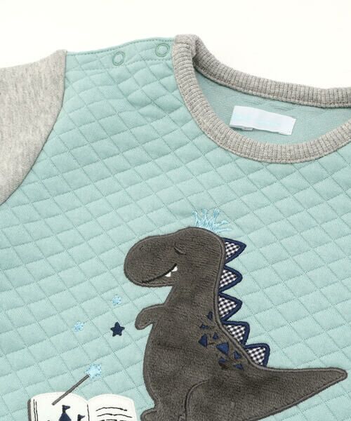 fillot de bebe reduction / フィヨ デュ ベベ ルダクティオン ベビー・キッズウエア | 【お揃い】キルト恐竜パッチ切り替えトレーナー(70~90cm) | 詳細6