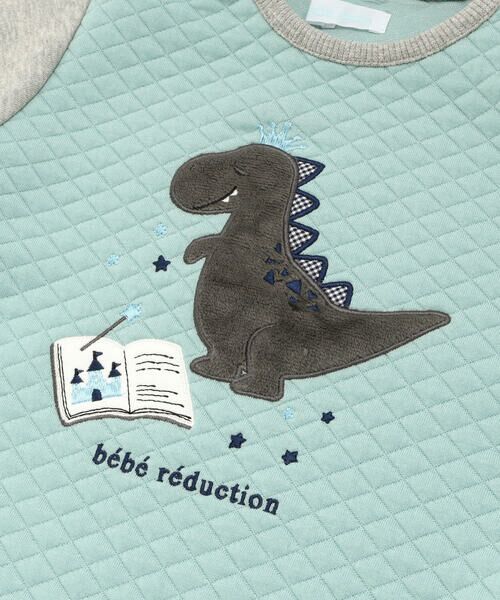 fillot de bebe reduction / フィヨ デュ ベベ ルダクティオン ベビー・キッズウエア | 【お揃い】キルト恐竜パッチ切り替えトレーナー(70~90cm) | 詳細7