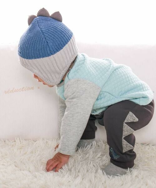 fillot de bebe reduction / フィヨ デュ ベベ ルダクティオン ベビー・キッズグッズ | 恐竜耳当て付きニット帽(46~48cm) | 詳細3