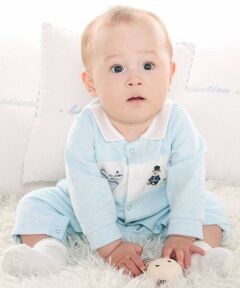 fillot de bebe reduction / フィヨ デュ ベベ ルダクティオン ロンパース | 【お揃い】ニット切り替えアニマルモチーフカバーオール(70~80cm)