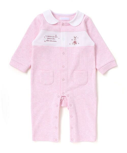 fillot de bebe reduction / フィヨ デュ ベベ ルダクティオン ロンパース | 【お揃い】ニット切り替えアニマルモチーフカバーオール(70~80cm) | 詳細2