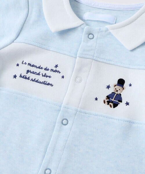 fillot de bebe reduction / フィヨ デュ ベベ ルダクティオン ロンパース | 【お揃い】ニット切り替えアニマルモチーフカバーオール(70~80cm) | 詳細9