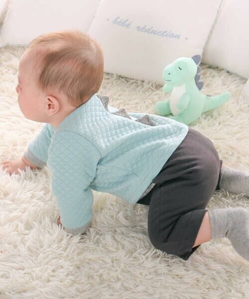 fillot de bebe reduction / フィヨ デュ ベベ ルダクティオン ロンパース | 【お揃い】キルト恐竜パッチ切り替えカバーオール(70~80cm) | 詳細2