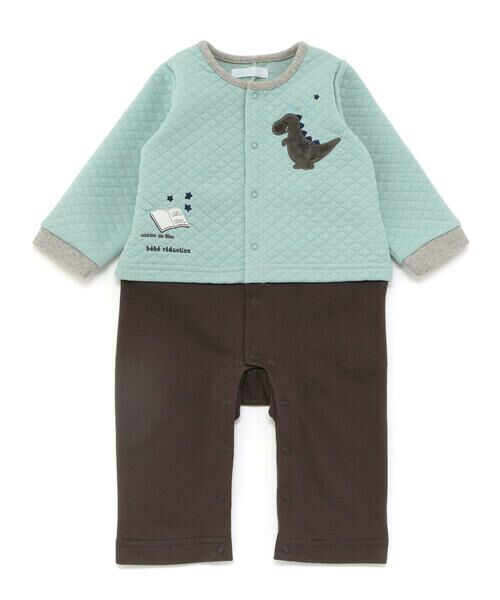 fillot de bebe reduction / フィヨ デュ ベベ ルダクティオン ロンパース | 【お揃い】キルト恐竜パッチ切り替えカバーオール(70~80cm) | 詳細3