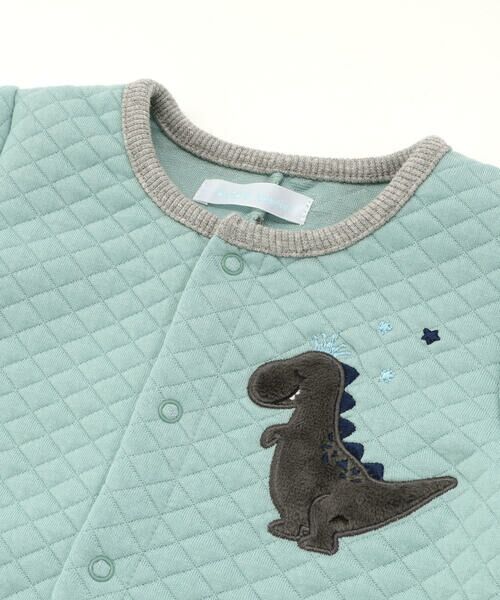 fillot de bebe reduction / フィヨ デュ ベベ ルダクティオン ロンパース | 【お揃い】キルト恐竜パッチ切り替えカバーオール(70~80cm) | 詳細5