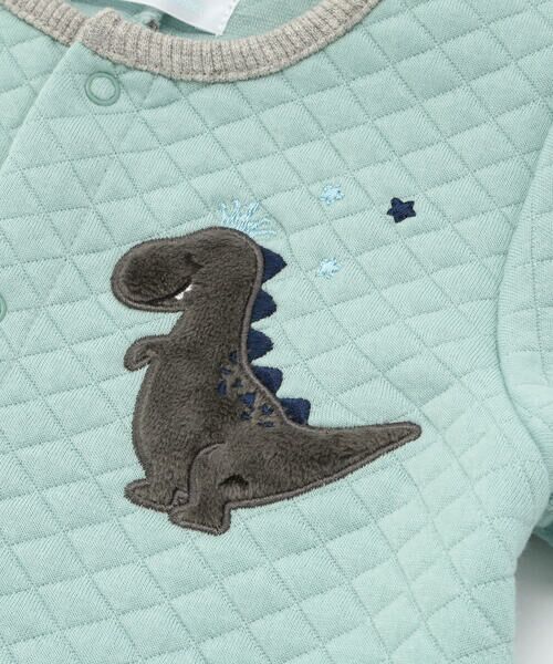 fillot de bebe reduction / フィヨ デュ ベベ ルダクティオン ロンパース | 【お揃い】キルト恐竜パッチ切り替えカバーオール(70~80cm) | 詳細6