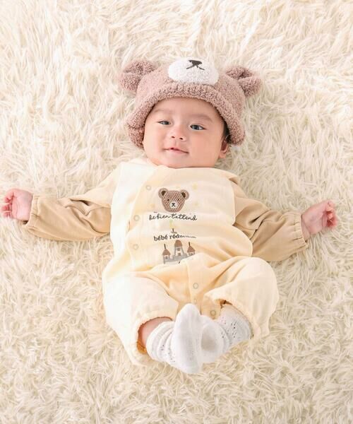 fillot de bebe reduction / フィヨ デュ ベベ ルダクティオン ロンパース | 裏毛クマパッチ長袖2wayオール(50~75cm) | 詳細3