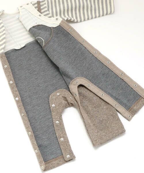 fillot de bebe reduction / フィヨ デュ ベベ ルダクティオン ロンパース | ネップ接結クマレイヤード風 カバーオール(70~80cm) | 詳細10