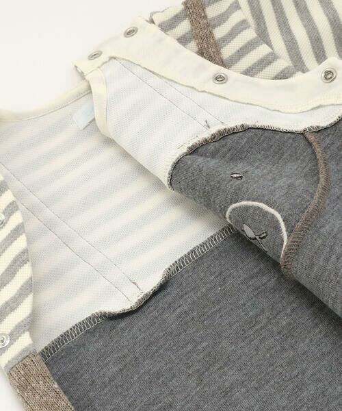 fillot de bebe reduction / フィヨ デュ ベベ ルダクティオン ロンパース | ネップ接結クマレイヤード風 カバーオール(70~80cm) | 詳細11
