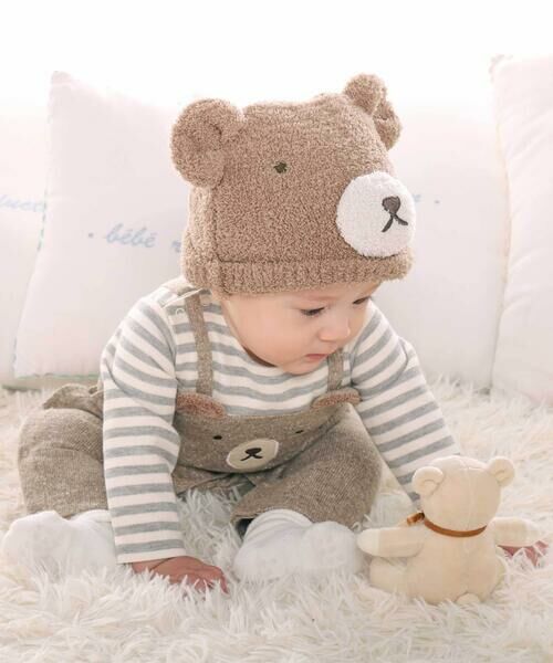 fillot de bebe reduction / フィヨ デュ ベベ ルダクティオン ロンパース | ネップ接結クマレイヤード風 カバーオール(70~80cm) | 詳細2