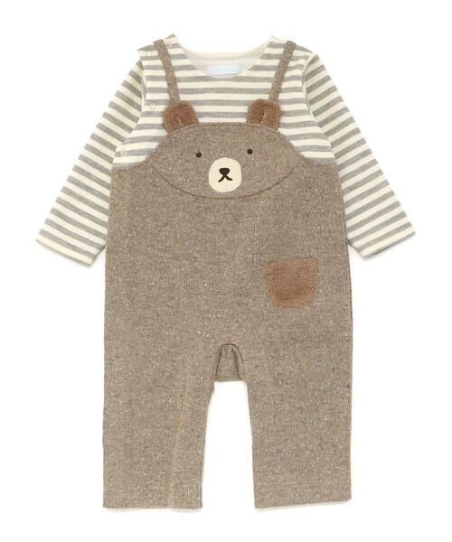 fillot de bebe reduction / フィヨ デュ ベベ ルダクティオン ロンパース | ネップ接結クマレイヤード風 カバーオール(70~80cm) | 詳細3