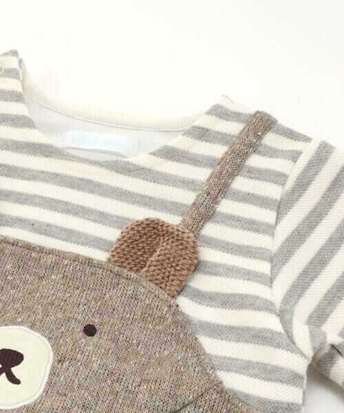 fillot de bebe reduction / フィヨ デュ ベベ ルダクティオン ロンパース | ネップ接結クマレイヤード風 カバーオール(70~80cm) | 詳細5