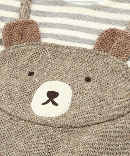 fillot de bebe reduction / フィヨ デュ ベベ ルダクティオン ロンパース | ネップ接結クマレイヤード風 カバーオール(70~80cm) | 詳細6