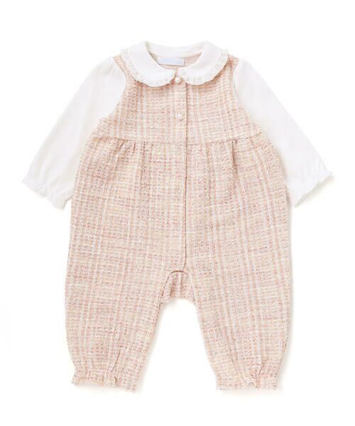 fillot de bebe reduction / フィヨ デュ ベベ ルダクティオン ロンパース | 【お揃い】ツイードジャガード白襟カバーオール(70~80cm) | 詳細1