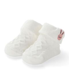 fillot de bebe reduction / フィヨ デュ ベベ ルダクティオン ベビー・キッズグッズ | 【お揃い】折り返しウサギ刺しゅうソックス(8~13cm)