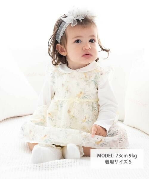 fillot de bebe reduction / フィヨ デュ ベベ ルダクティオン ベビー・キッズウエア | 【お揃い】オーガンジー花柄プリントワンピース＆スムースブルマセット(70~90cm) | 詳細1
