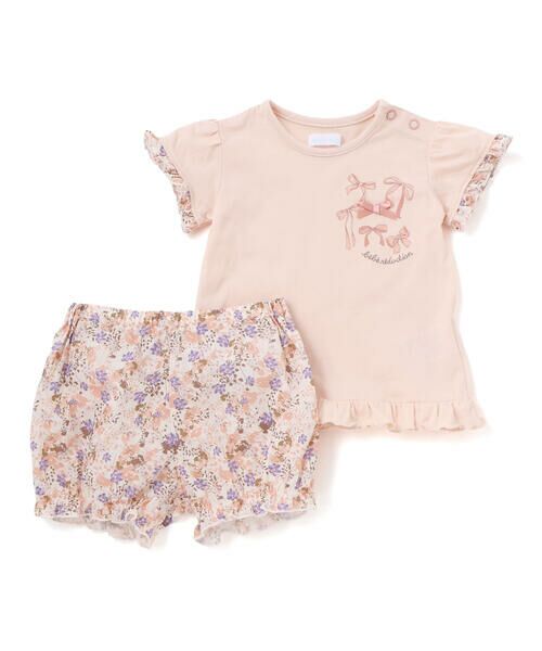 fillot de bebe reduction / フィヨ デュ ベベ ルダクティオン ベビー・キッズウエア | 天竺半袖Tシャツ＆花柄プリントブルマセット(70~90cm) | 詳細3