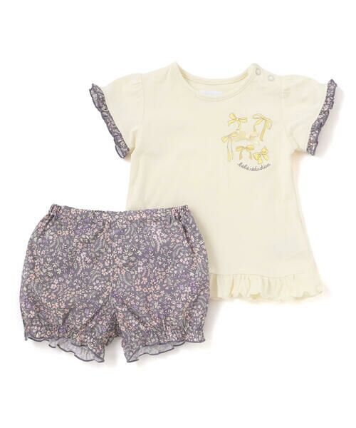 fillot de bebe reduction / フィヨ デュ ベベ ルダクティオン ベビー・キッズウエア | 天竺半袖Tシャツ＆花柄プリントブルマセット(70~90cm) | 詳細10