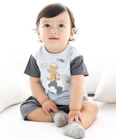 fillot de bebe reduction / フィヨ デュ ベベ ルダクティオン ベビー・キッズウエア | 天竺半袖Tシャツ&ダンガリーパンツセット(70~90cm)