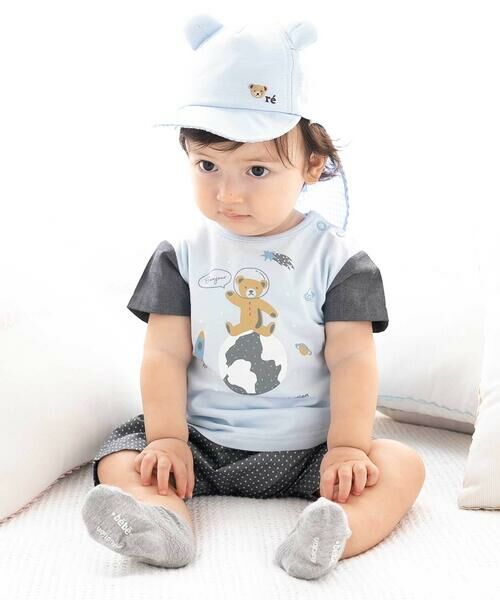 fillot de bebe reduction / フィヨ デュ ベベ ルダクティオン ベビー・キッズウエア | 天竺半袖Tシャツ&ダンガリーパンツセット(70~90cm) | 詳細17