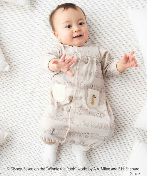 fillot de bebe reduction / フィヨ デュ ベベ ルダクティオン ロンパース | 【お揃い】【クラシックプー】2WAYオール(50~75cm)（ベージュ系）